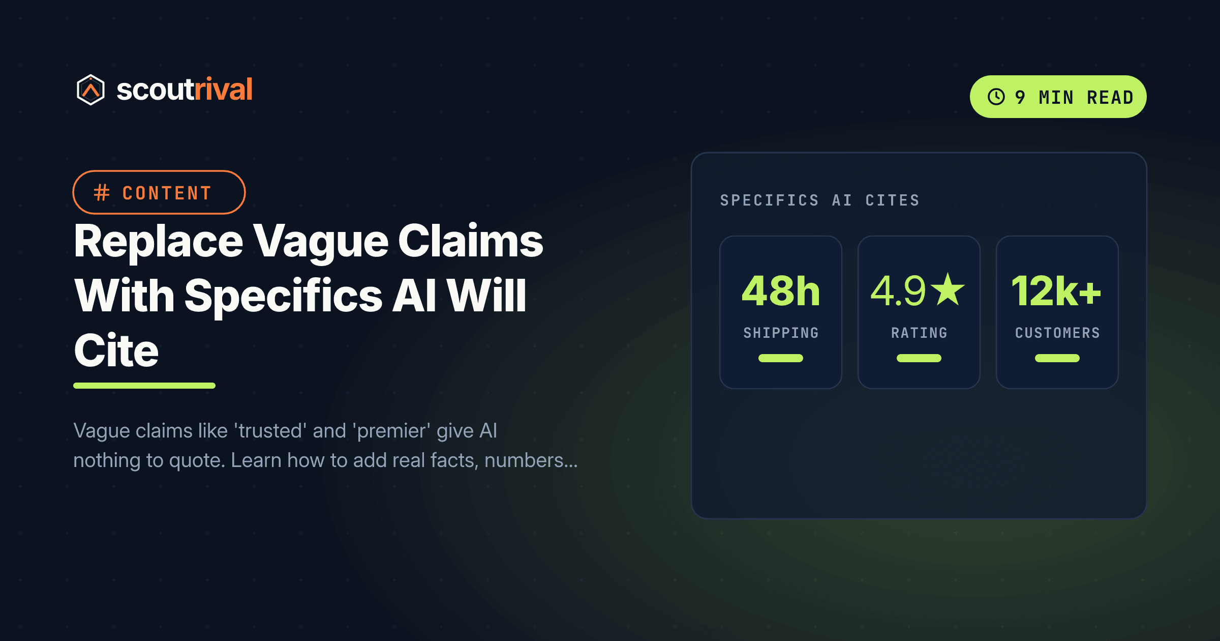 Replace Vague Claims With Specifics AI Will Cite — cover