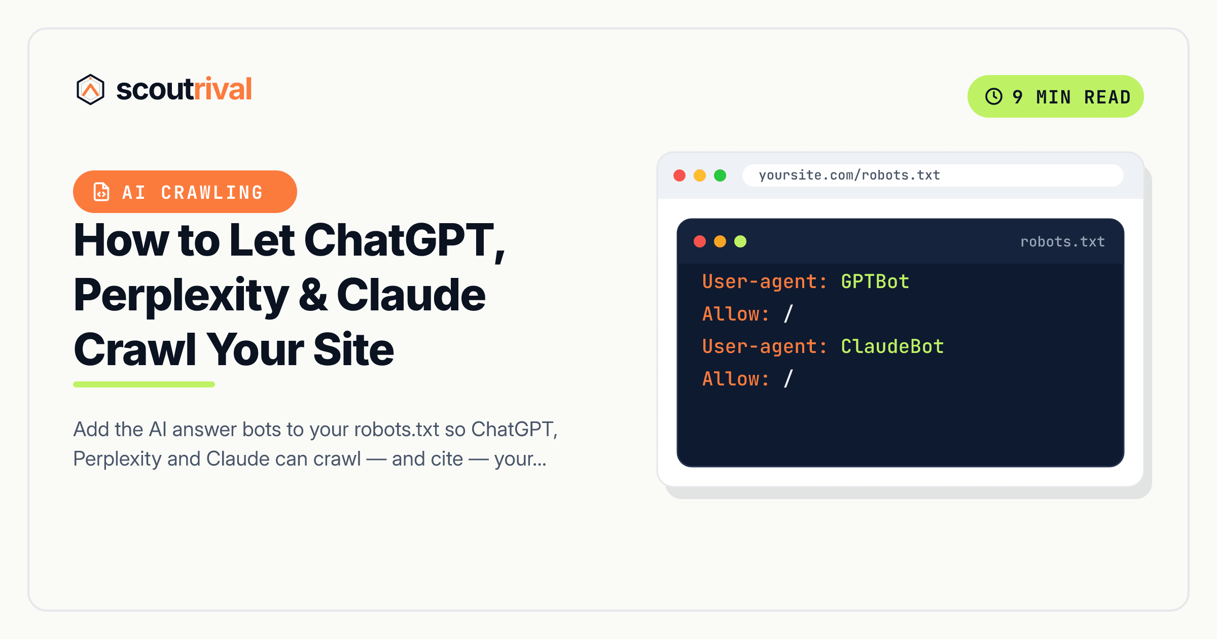 How to Let ChatGPT, Perplexity & Claude Crawl Your Site — cover