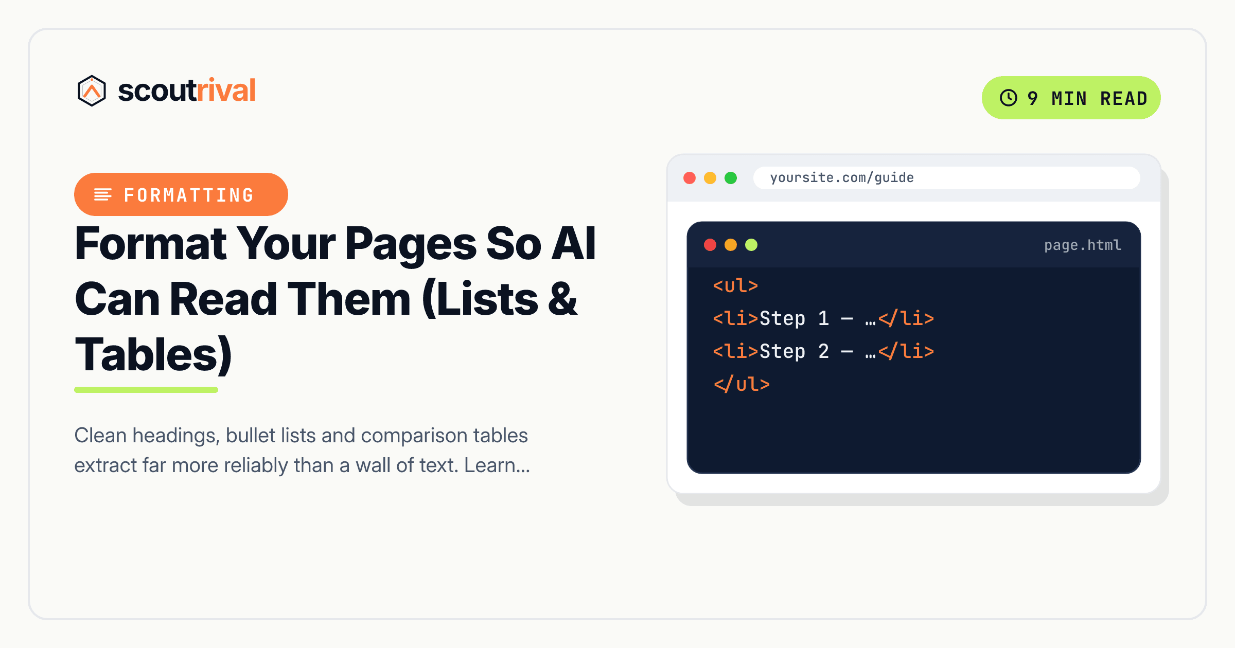 Format Your Pages So AI Can Read Them (Lists & Tables) — cover