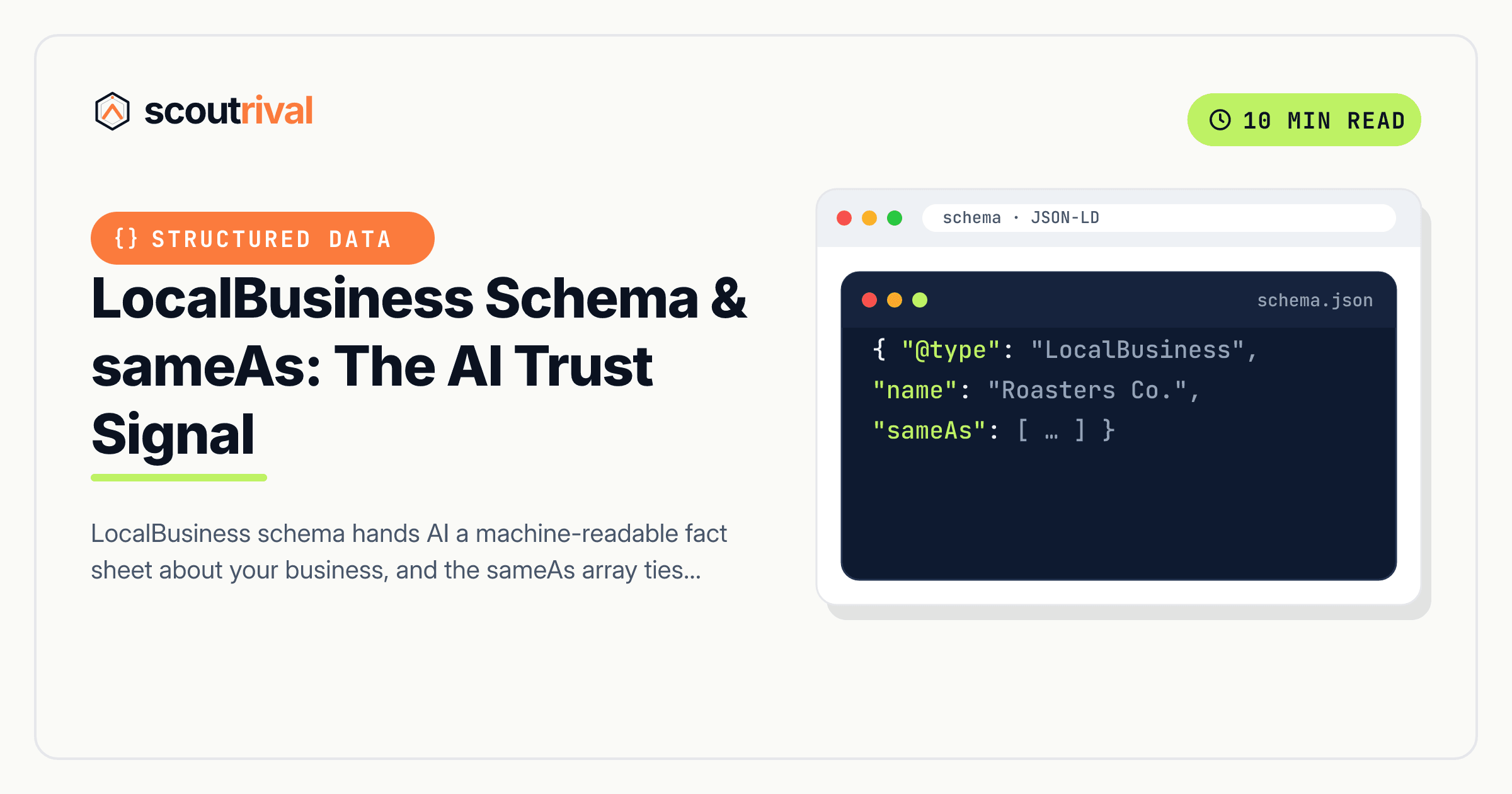 LocalBusiness Schema & sameAs: The AI Trust Signal — cover