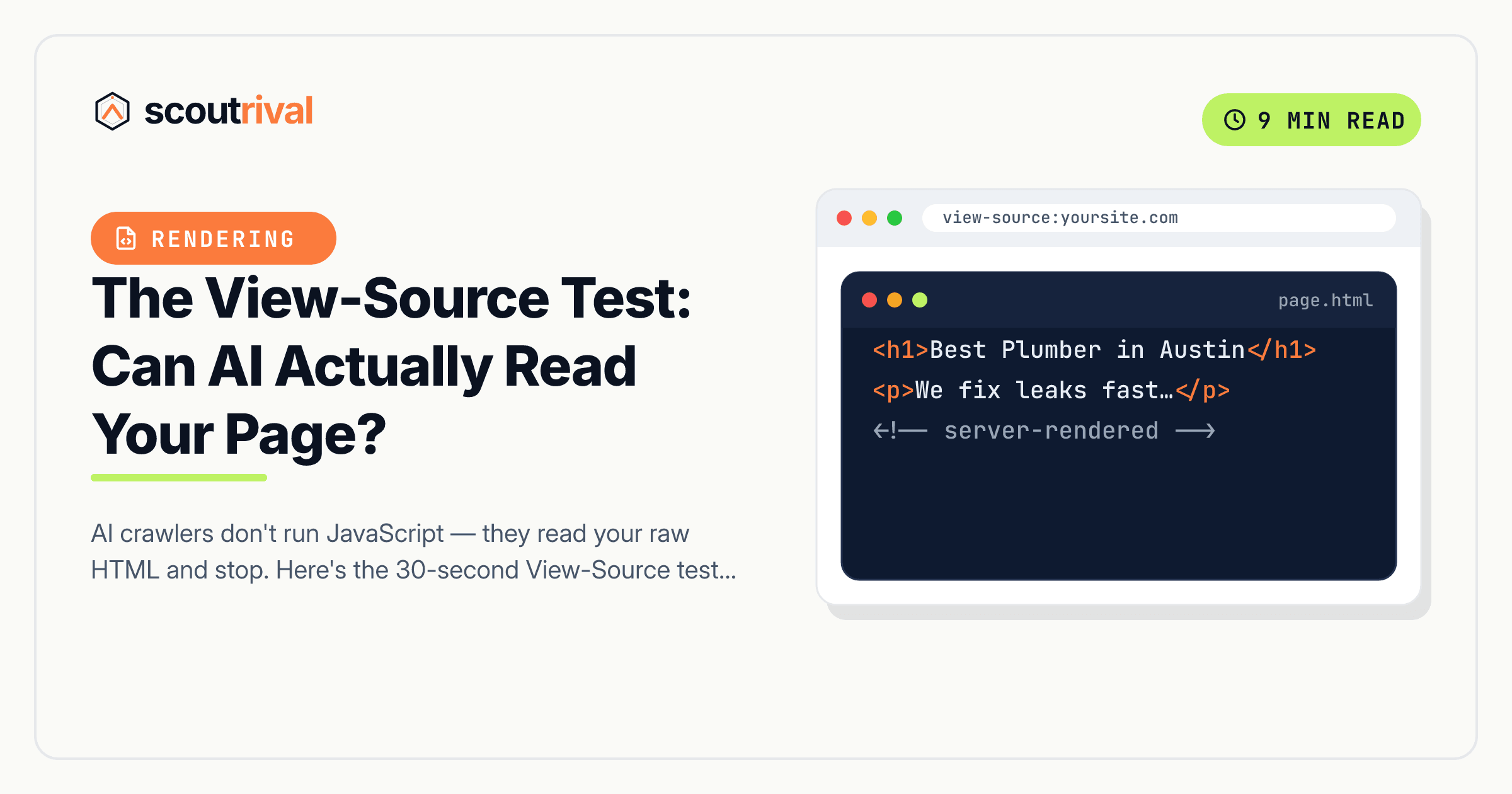 The View-Source Test: Can AI Actually Read Your Page? — cover