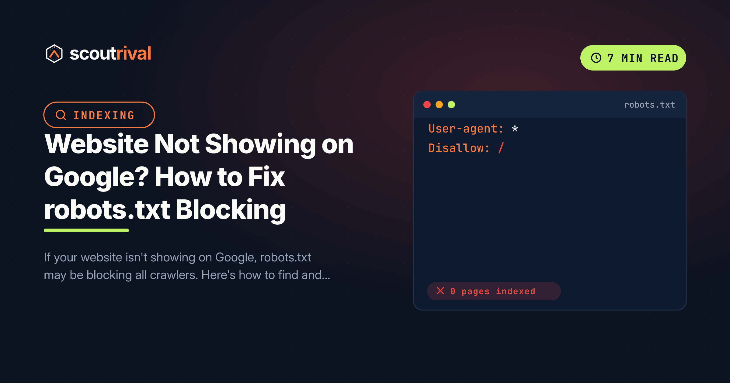 Website Not Showing on Google? How to Fix robots.txt Blocking — cover