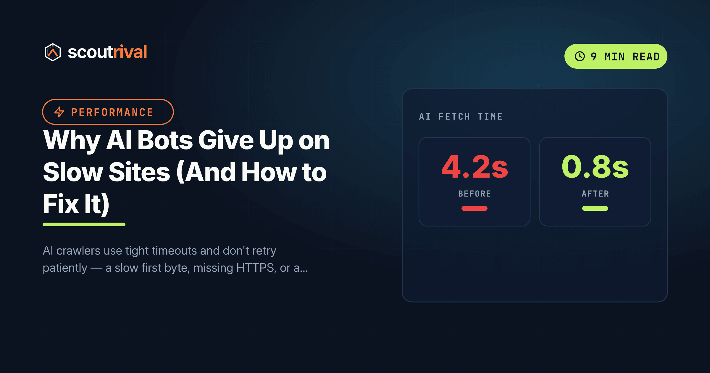 Why AI Bots Give Up on Slow Sites (And How to Fix It) — cover